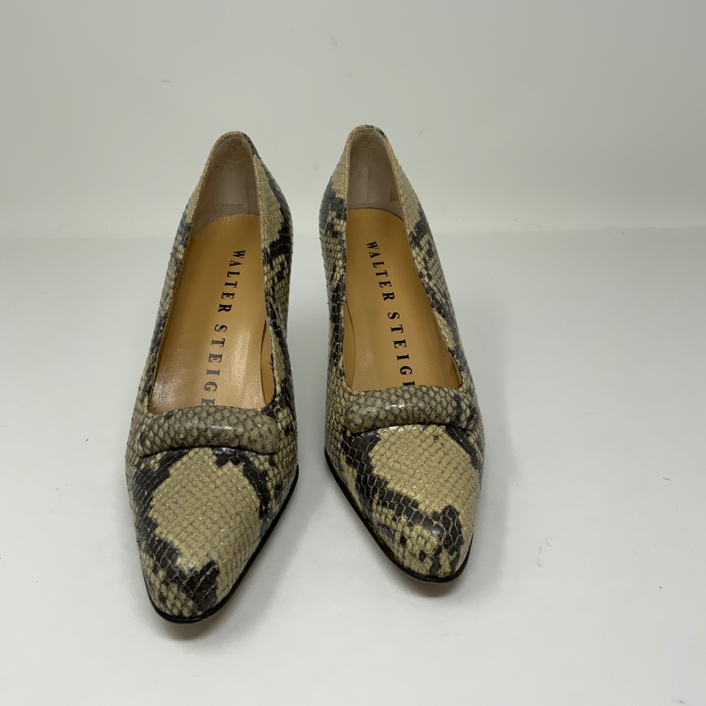 Walter Steiger Snake Python Leather Almond Toe Sl… - image 3